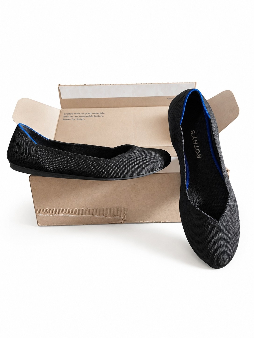 Rothy's Black Knit Women's Ballet Flats Size 10